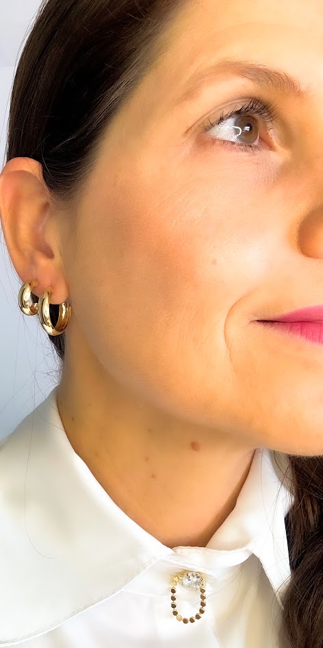 Dupla de Argolas Banho Dourado