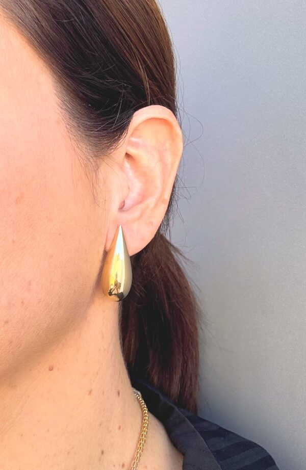 Brinco de Gota Minimalista Banho Dourado