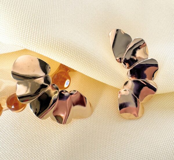 Brinco Ear Cuff Folhas Banho Dourado - Image 2