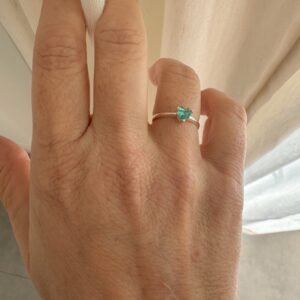 Anel Coração Tiffany Cravejado Prata  925