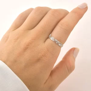 Anel Filigrama Liso Prata 925