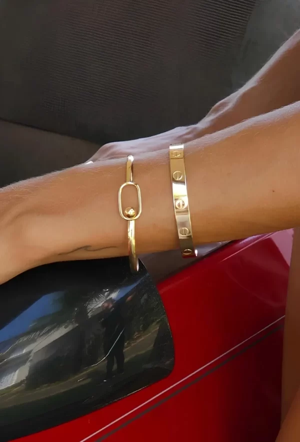 Bracelete com Fecho de Bola Banho Dourado - Image 2