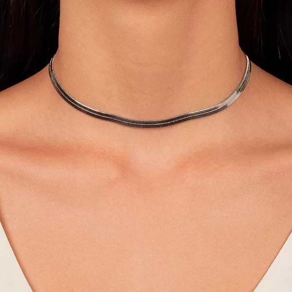 Choker Malha Fita Banho Branco - Image 2