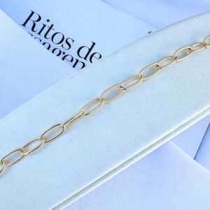 Pulseira com Elos Grandes Banho Dourado
