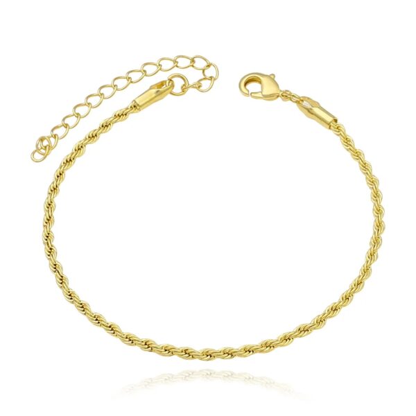 Pulseira Delicada Cordão Baiano Banho Dourado - Image 2