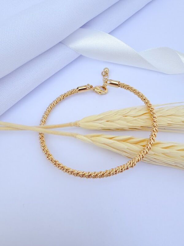 Pulseira com Aro Regulável Banho Dourado