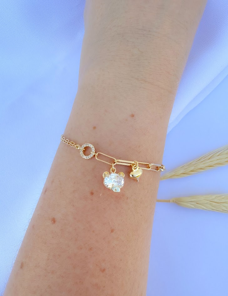 Pulseira Cartier com Coração e Cristal