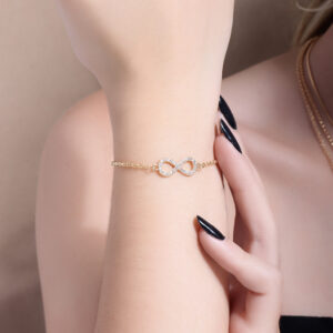 Pulseira Infinito Banho Dourado