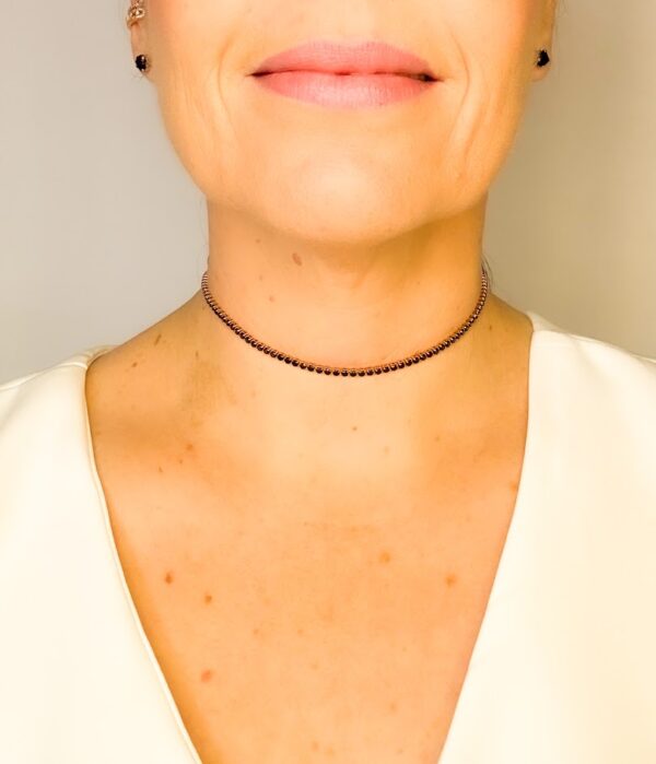 Choker Riviera Preta Ouro Rose - Image 2