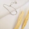 Pulseira Ajustável com Zircônias Banho Branco