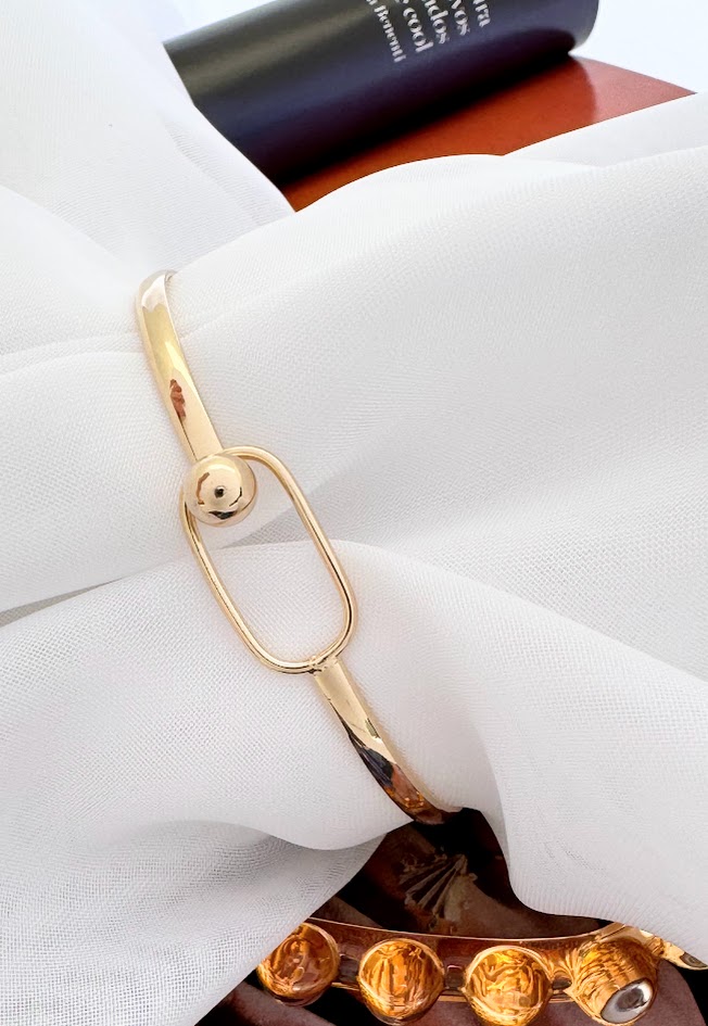 Bracelete com Fecho de Bola Banho Dourado