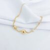 Pulseira Bolas Assimétricas e Zircônia Banho Dourado