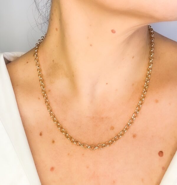 Colar Corrente com Elo Português Banho Dourado - Image 2