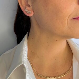 Brinco Ear Cuff com Navetes Banho Dourado