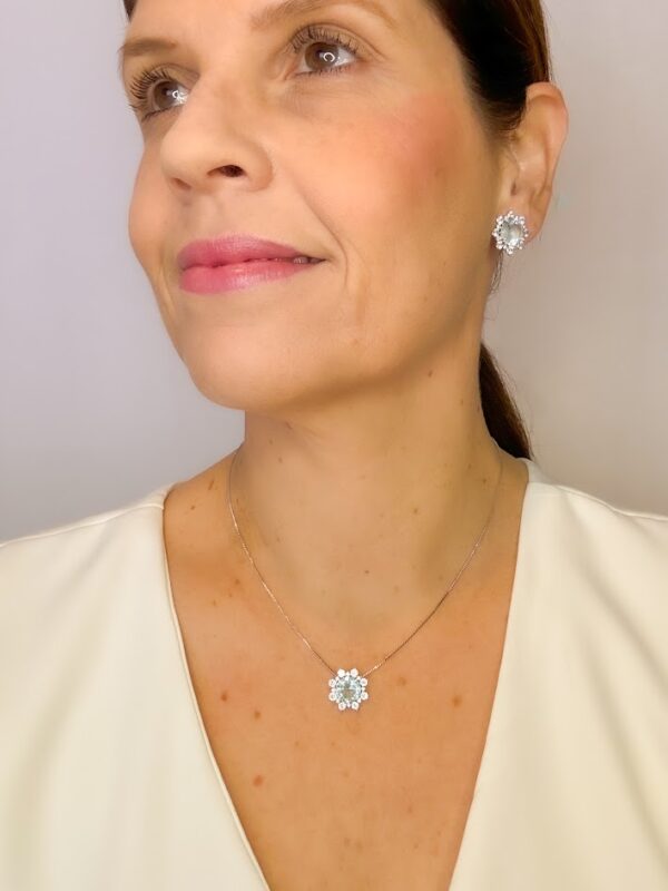 Conjunto Blue Light com Zircônias Banho Branco - Image 2