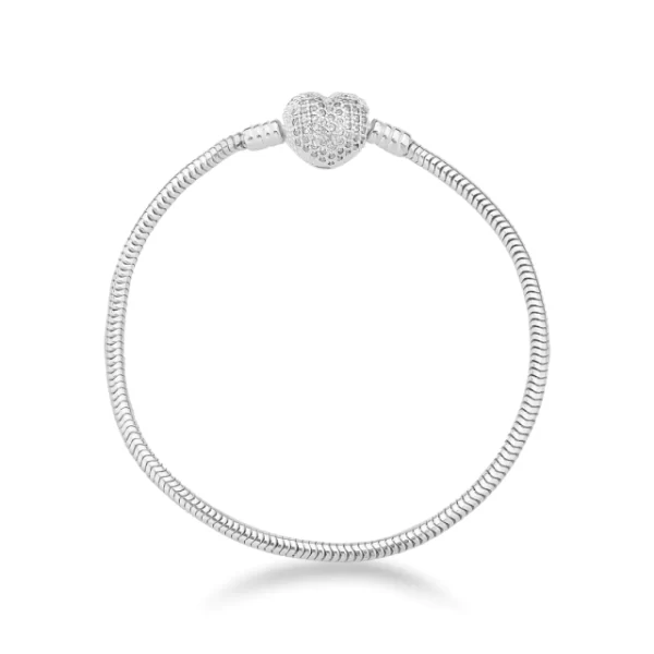 Pulseira Life Coração Maleável Prata 925 - Image 2