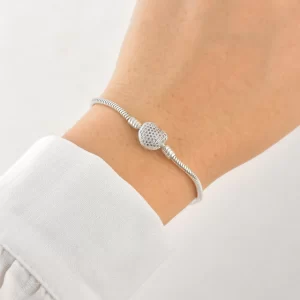 Pulseira Life Coração Maleável Prata 925