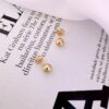 Brinco Bola Liso 5mm Banho Dourado - Imagem 2