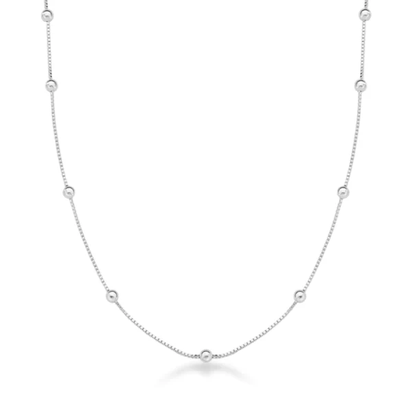 Colar Veneziana com Bolinhas 50cm Prata 925 - Image 2