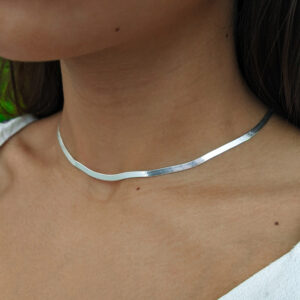 Choker Laminada Prata 925