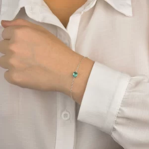 Pulseira Oval Turmalina Prata 925