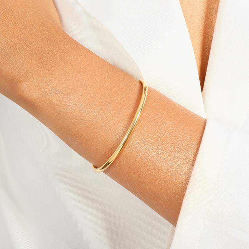 Bracelete Liso Fino Banho Dourado