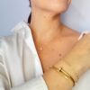Bracelete Prego Cravejado Banho Dourado