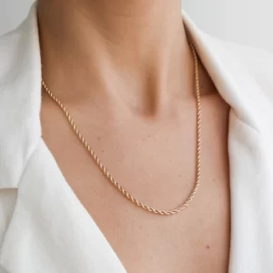 Colar Cordão Baiano Banho Dourado