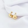 Brinco Meia Bola com Zircônia Banho Dourado