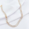 Choker Riviera Baguete Com Cristal Banho Dourado - Imagem 2