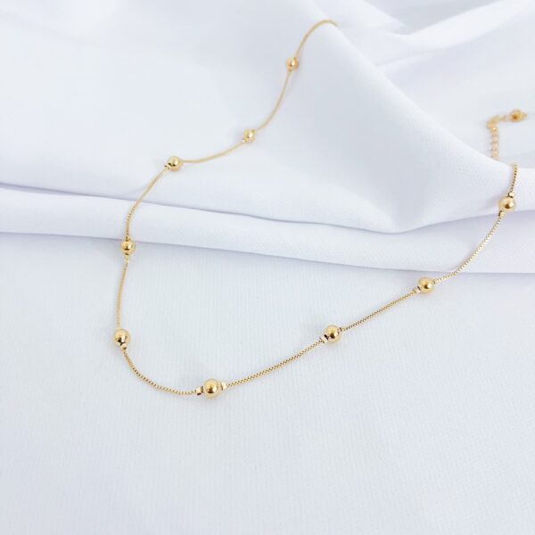 Choker de Bolinhas Banho Dourado