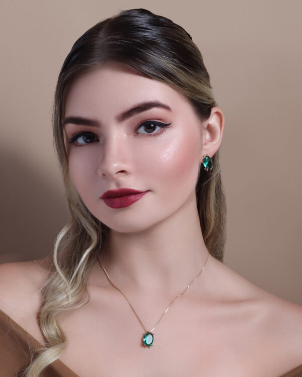 Conjunto Esmeralda Fusion Banho Dourado - Image 2