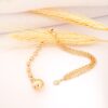 Pulseira com Esfera e Três Correntes Banho Dourado