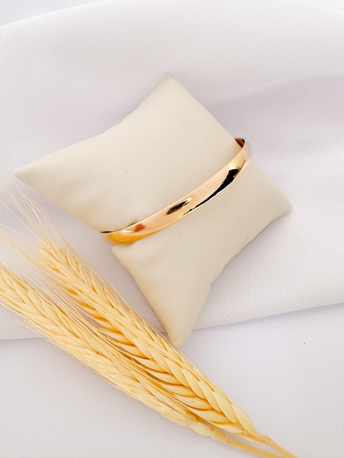 Bracelete Liso Banho Dourado