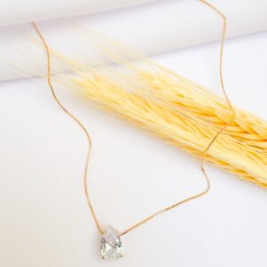 Colar Fino Gota Banho Dourado