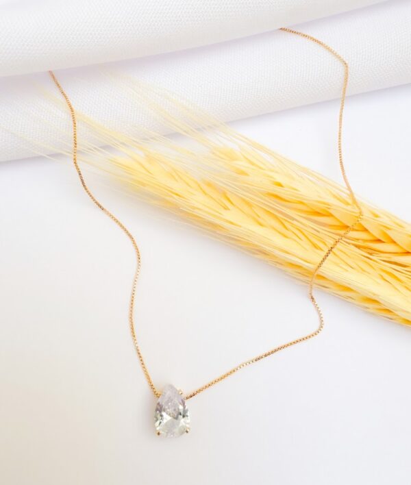 Colar Fino Gota Banho Dourado