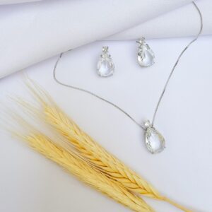 Conjunto Gota Cristal Banho Branco