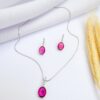 Conjunto Mini Gota Cereja Cristal com Zircônias Banho Branco
