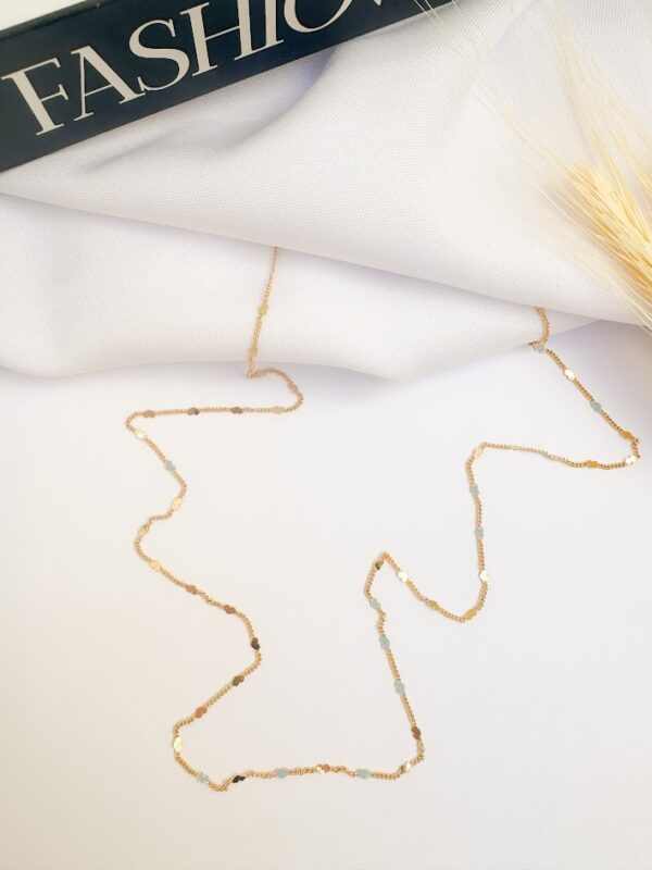 Colar Longo com Mini Corações Banho Dourado - Image 2