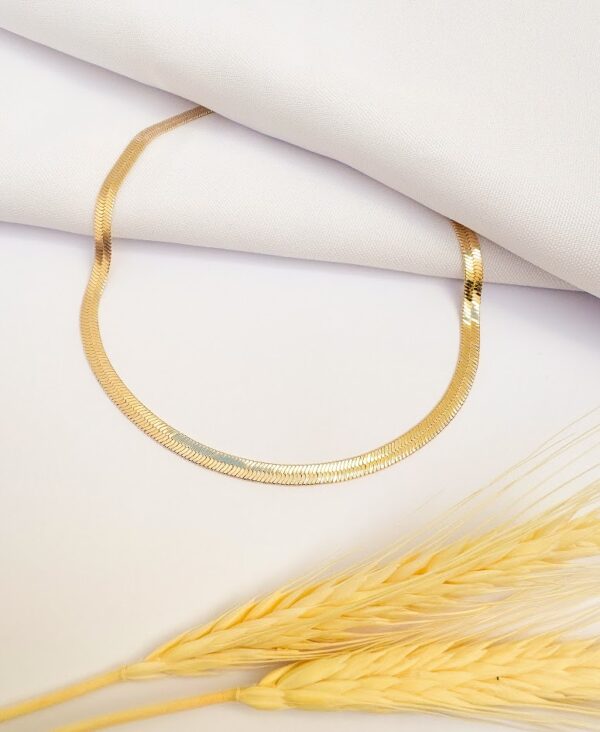 Choker Malha Fita Banho Dourado 4mm - Image 2