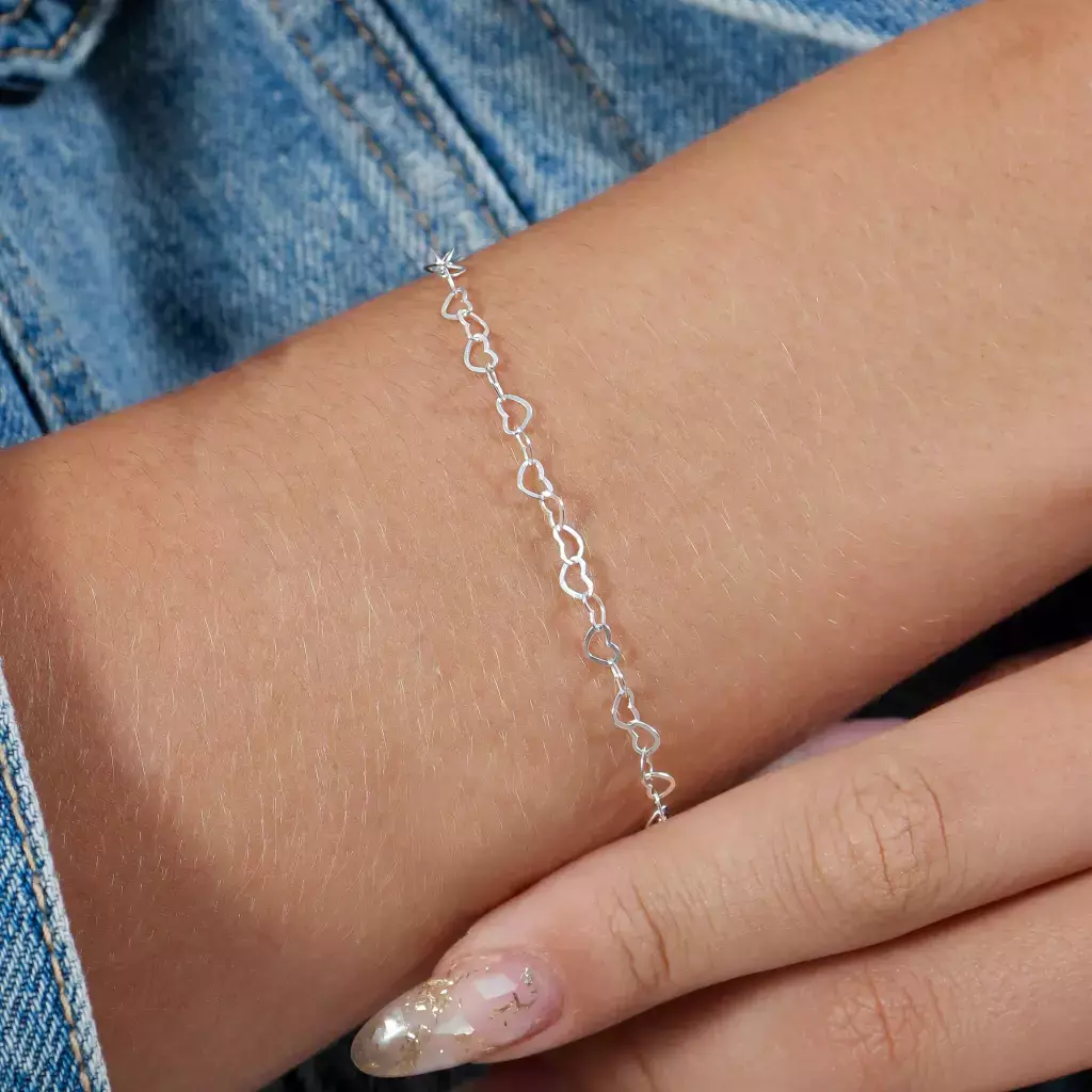 Pulseira Coração Banho Branco