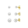 Brinco Trio de Pérolas Banho Dourado - Imagem 2