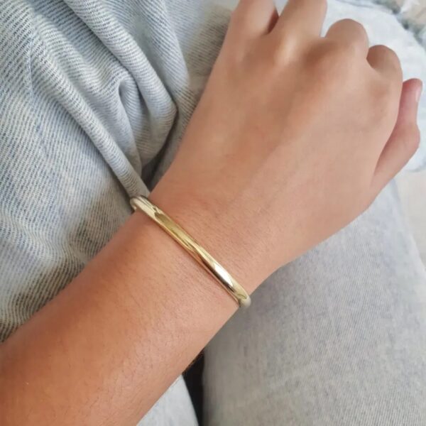 Bracelete Liso Banho Dourado - Image 2