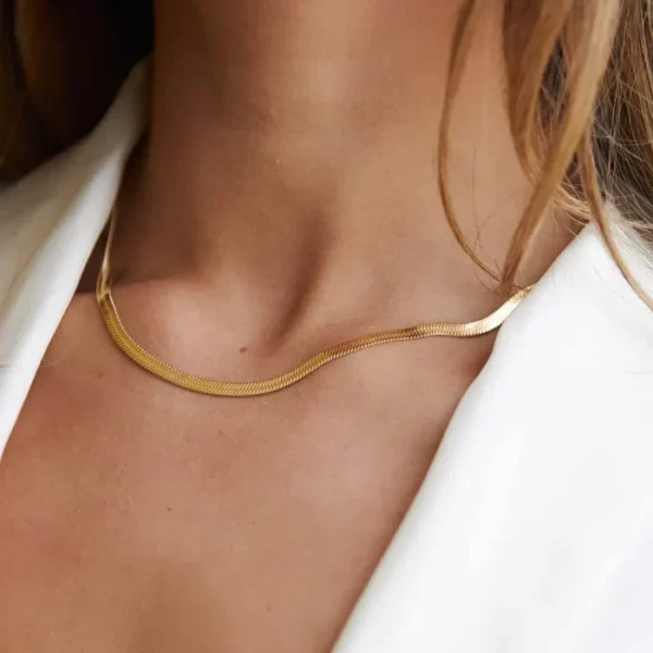 Choker Malha Fita Banho Dourado 4mm