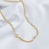 Colar Corrente Grumet com Bolas Assimétricas Banho Dourado - Imagem 2