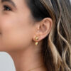 Ear Jacket Bola Lisa Banho Dourado