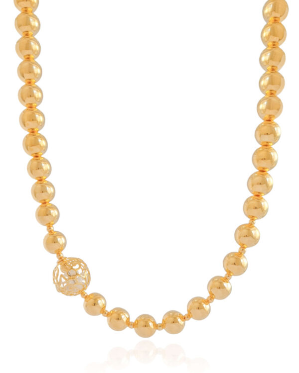Gargantilha Bolas Lisas Tela Cristal Banho Dourado - Image 3