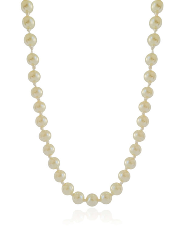 Gargantilha Longa de Pérolas 8mm Banho Dourado - Image 2
