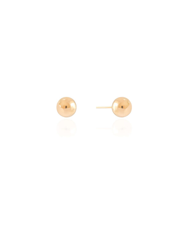 Brinco Bola Lisa 8mm Banho Dourado - Image 2
