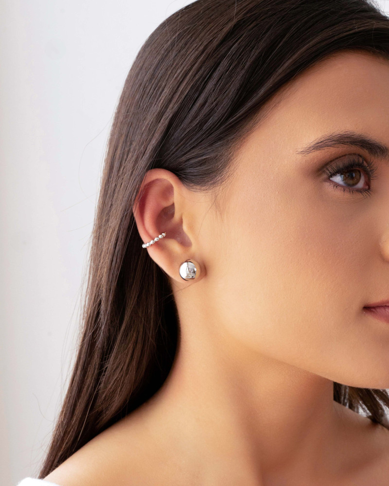 Piercing Bolinhas Lisas Banho Branco